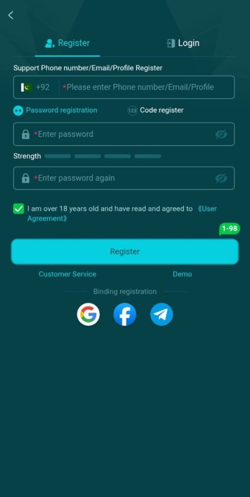 hh98 register